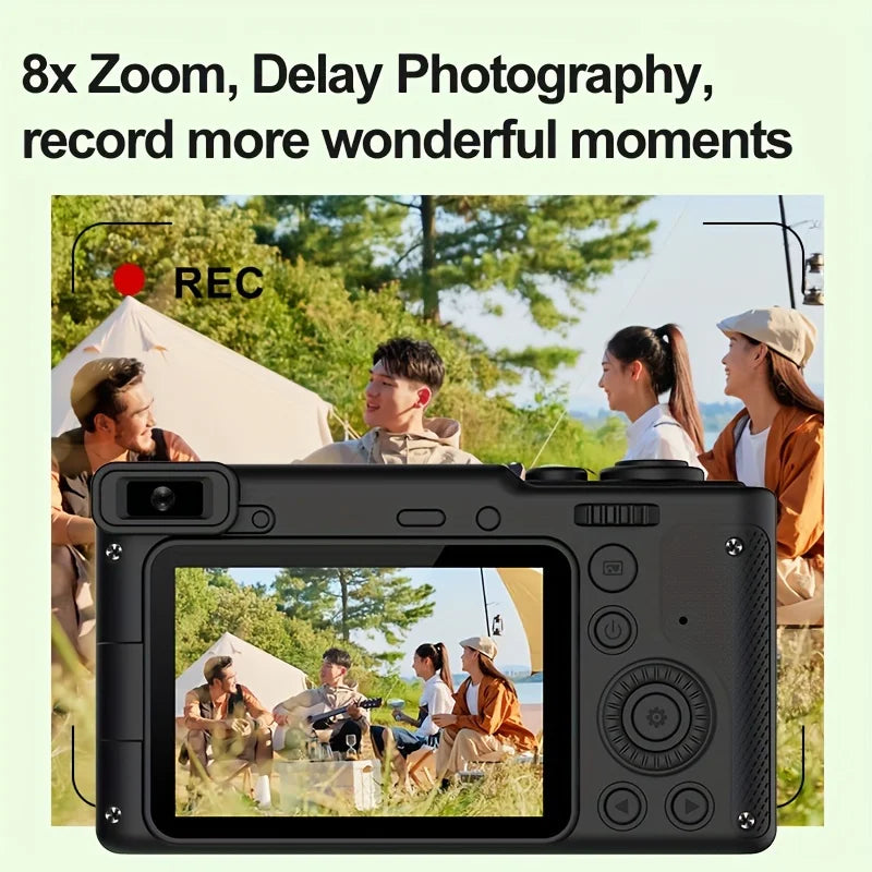Portable Digital Camera CCD High Definition Autofocus 8X Zoom Video Camcorder Student Party DSLR for kids Beginner Camera Zpaxo