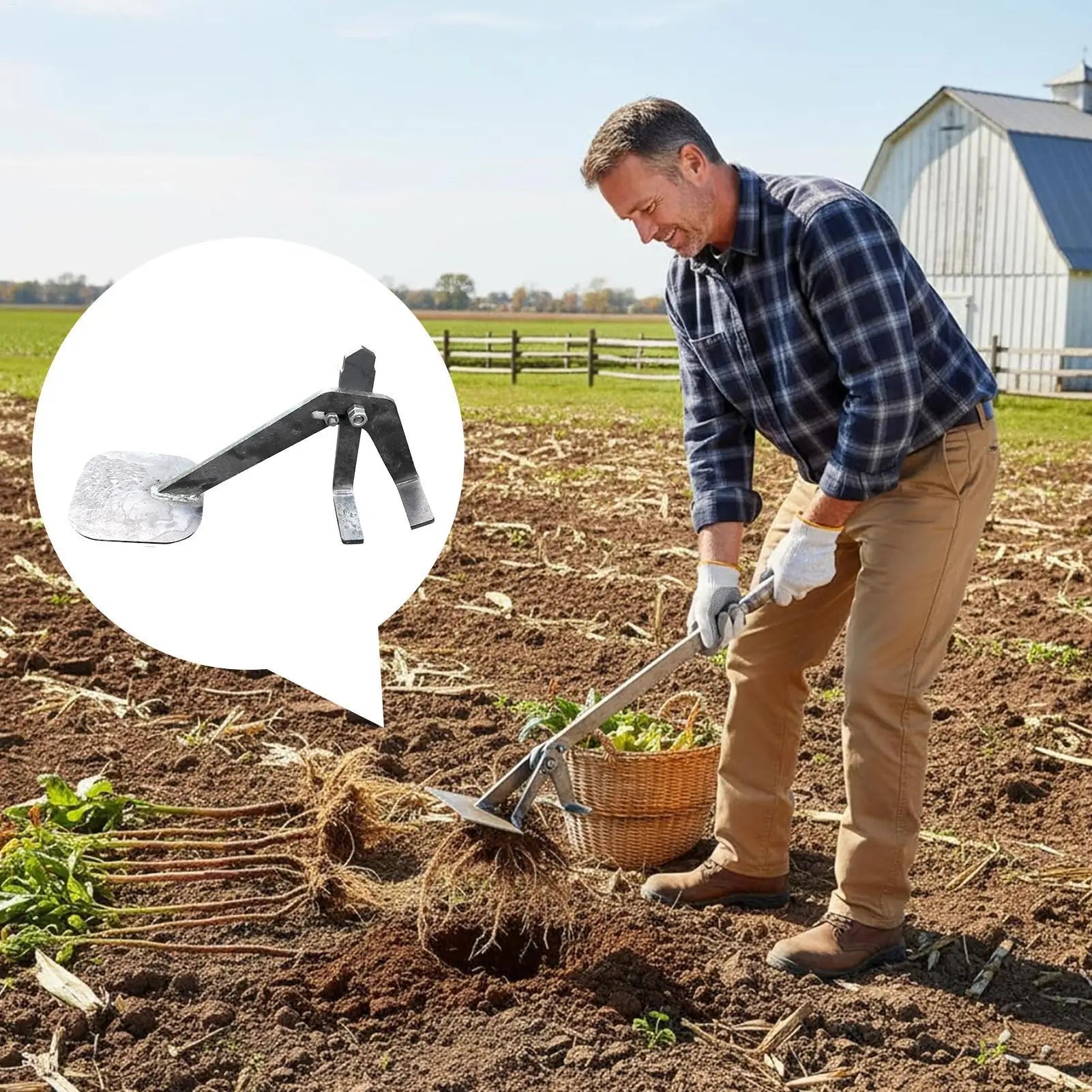Root Puller Heavy Duty Adjustable Uprooter Tool Anti-slip Stalks