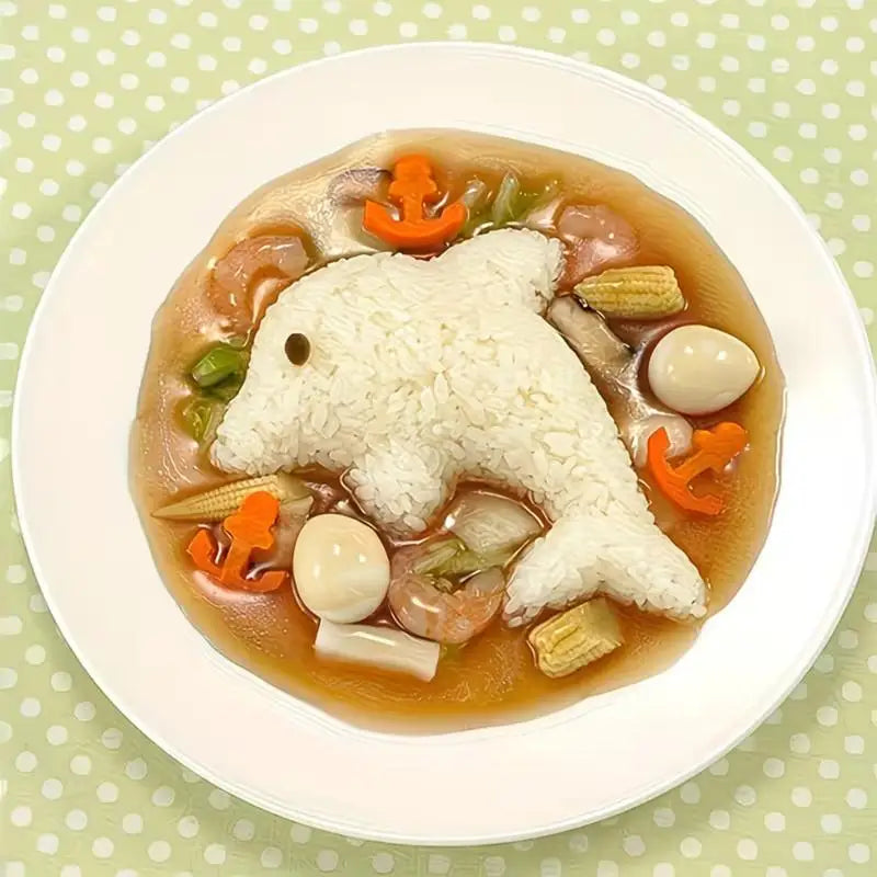 4-Piece Animal Sushi Mold Set – Rabbit & Dolphin Bento Maker