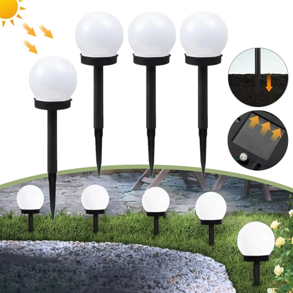 Solar LED Garden Stake Globe Lights – Dusk to Dawn 2-Pack