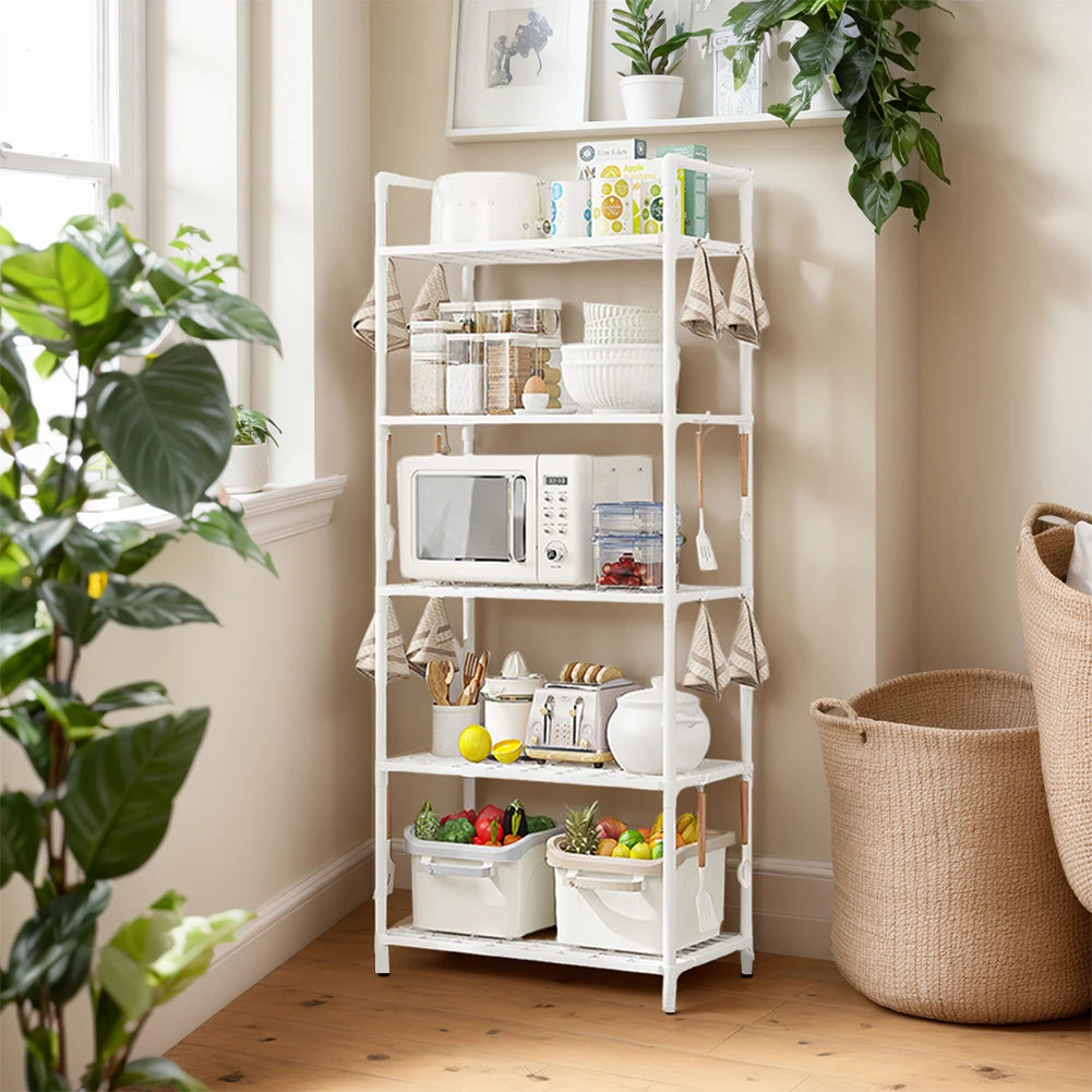 5 Tier Shelving Unit Heavy Duty Storage Shelf Adjustable Storage Rack 66 Lbs Capacity for Laundry Bathroom Kitchen Garage Pantry Zpaxo