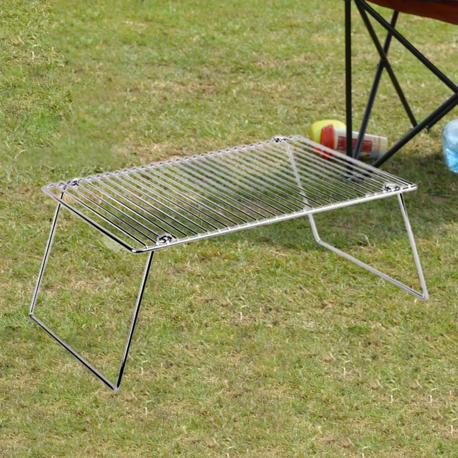 Folding Campfire Grill Baking Rack Drying Roasting Rack Multipurpose Camping Grill for Hunting Outdoor Picnics Fishing Trip Zpaxo