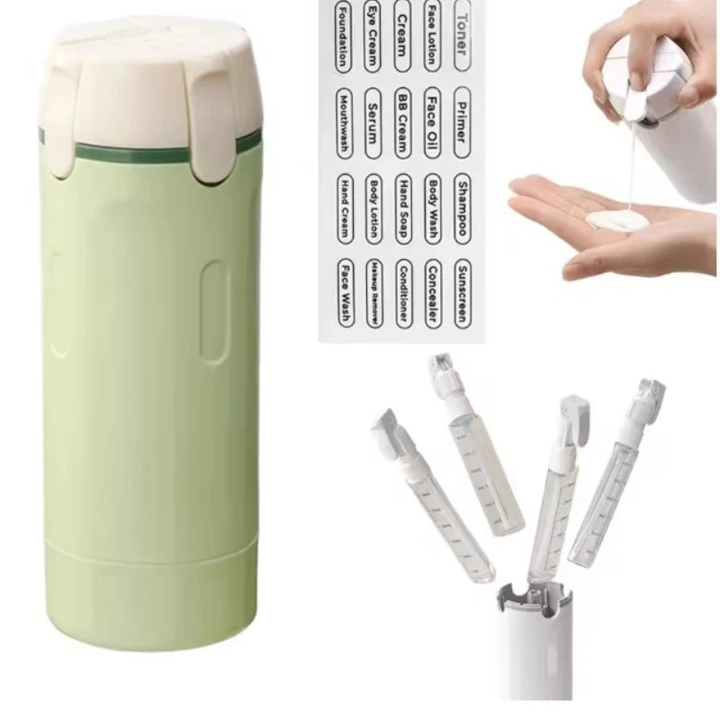 4-in-1 Leak-Proof Travel Bottles | Refillable Toiletry Dispenser Travel Toiletry Bottles Zpaxo Green