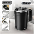 New smart temperature-measuring magnetic automatic stirring cup, electric portable coffee cup, milkshake cup, sports and fitness Zpaxo Black 380ml