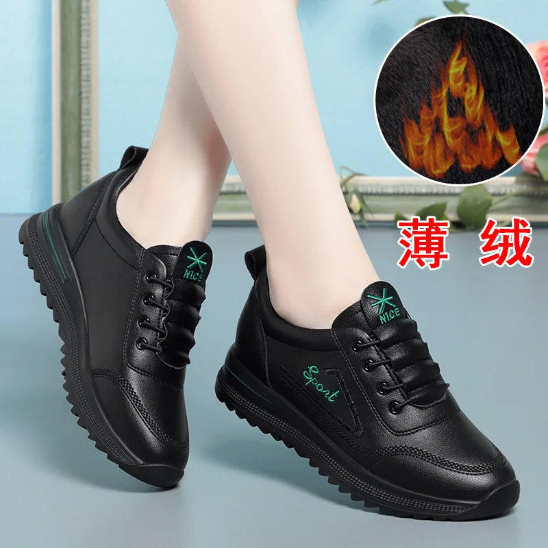 White Shoes Women Sneakers 2023 Breathable Women's Sports Outdoor Zpaxo HY2381black velvet 36 China Mainland