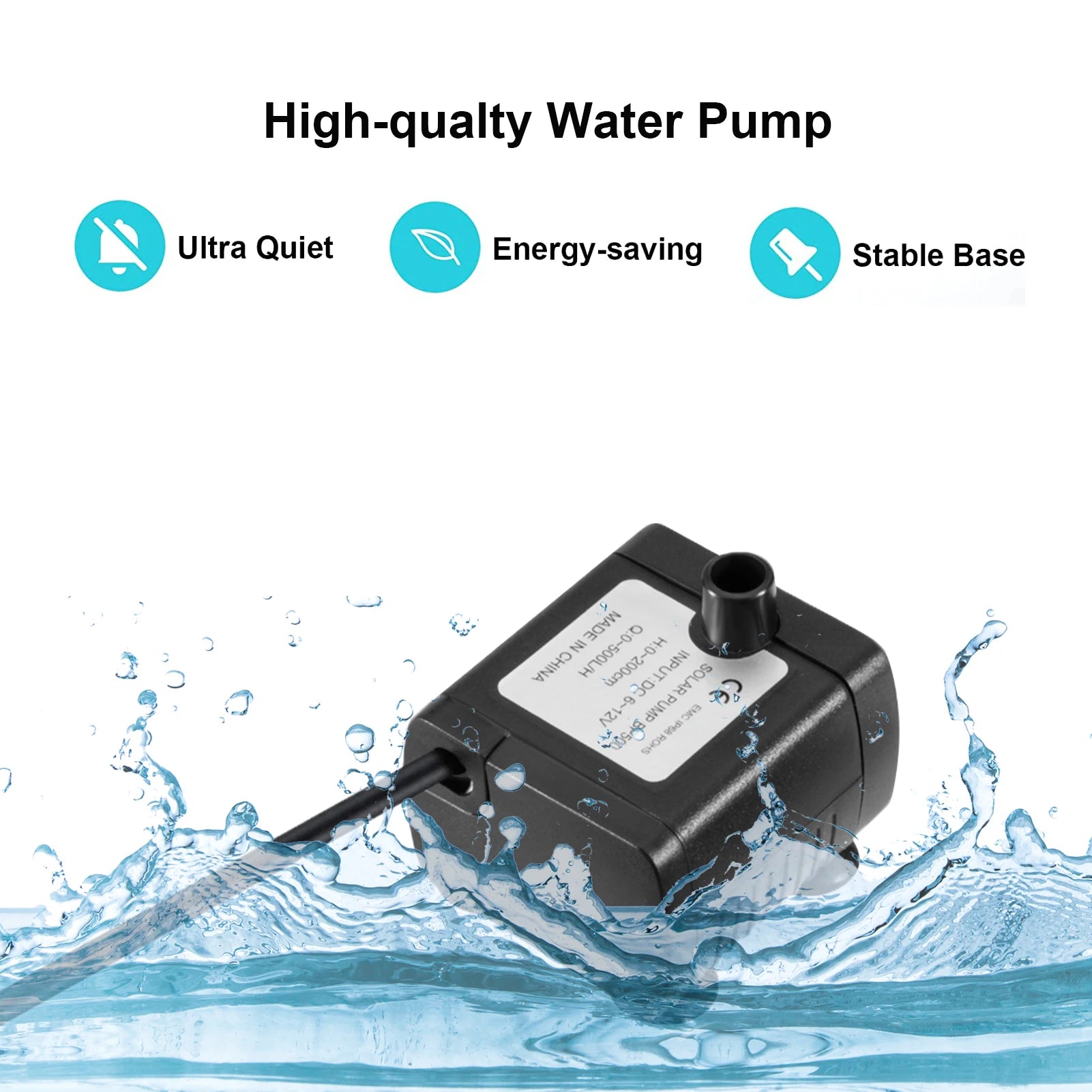 10W Solar Fountain Pump with Large Solar Panel 3 Nozzles Max. Water Height 100cm for Bird Bath Fish Tank Pond Garden Decoration Zpaxo