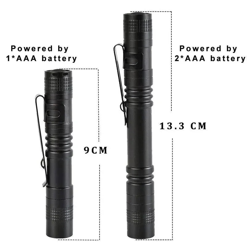 Mini LED Pen Light Flashlight 300LM – AAA Aluminum Torch
