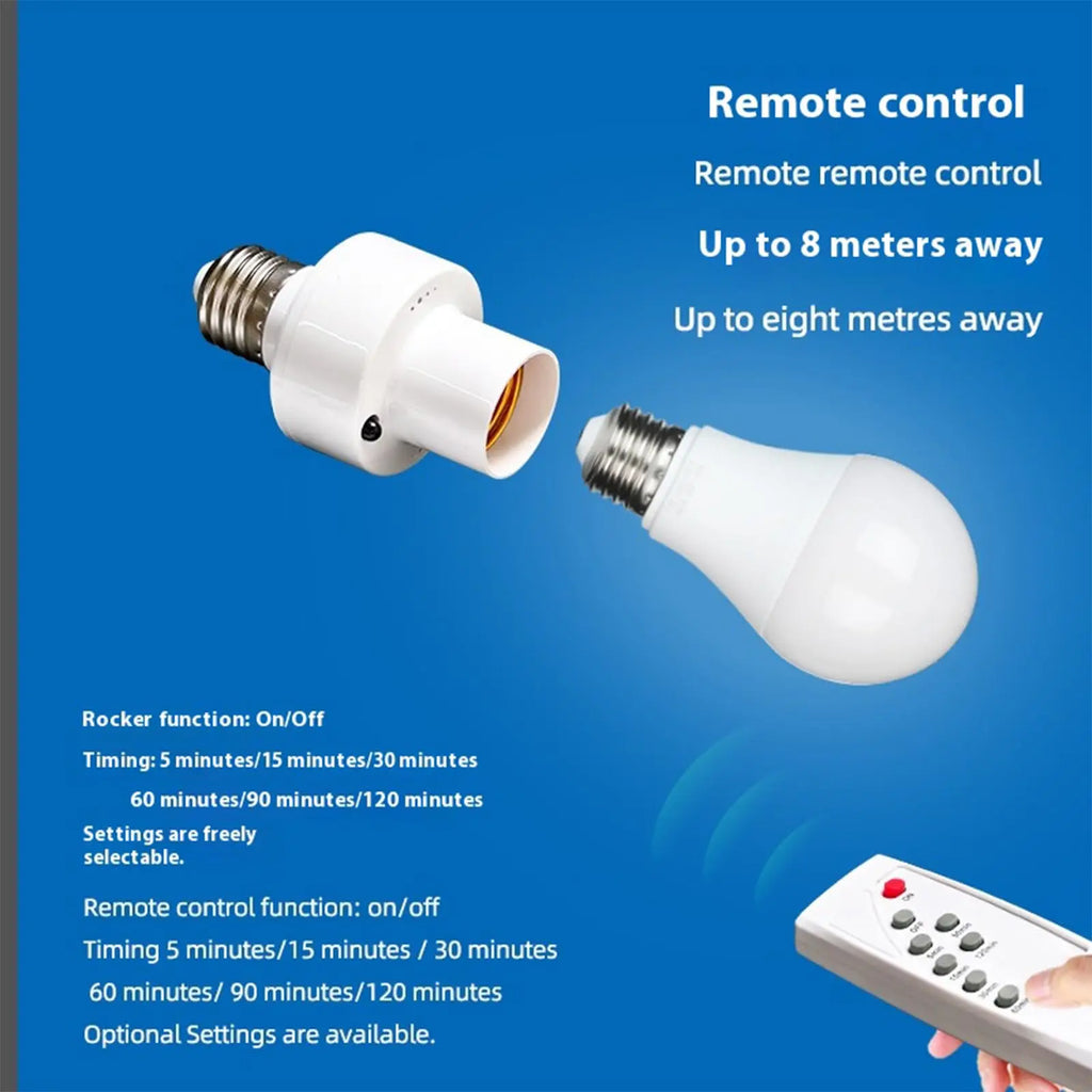 2026 Smart LED Lampholder E27 AC85-265V with Infrared Remote, Timer, Color Changing, Universal Socket, Easy Install for Home Use Zpaxo
