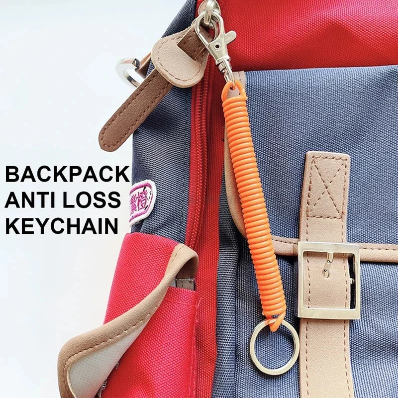 Spiral Coil Spring Keychain with Lobster Buckle – 1/2/4 Pack