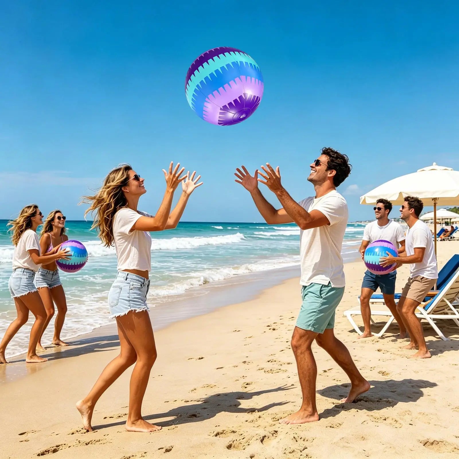 Sequin Beach Ball Inflatable Thick Spliced Outdoor Pool Party Toy