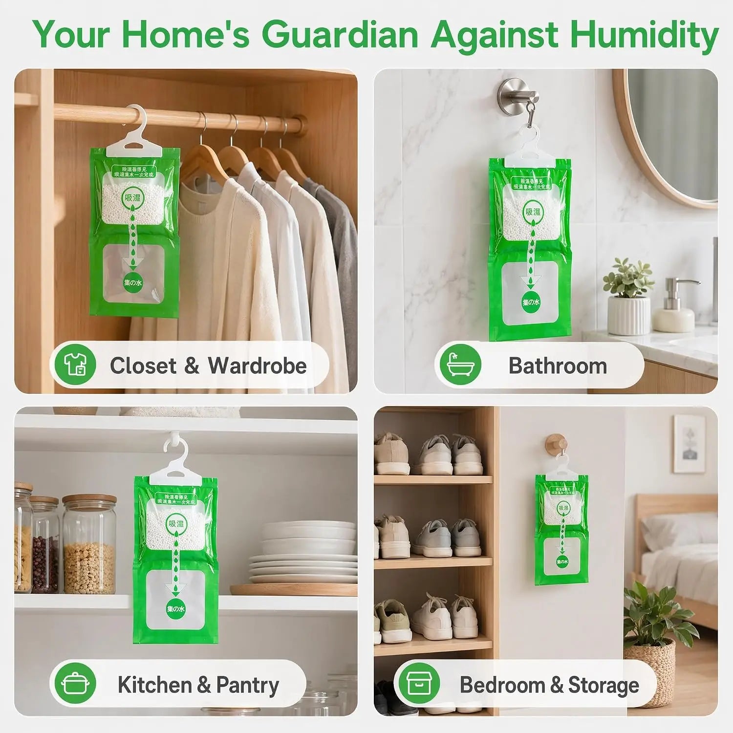 2 Hangable Wardrobe Dehumidifier Bag Moisture-proof Anti-mildew