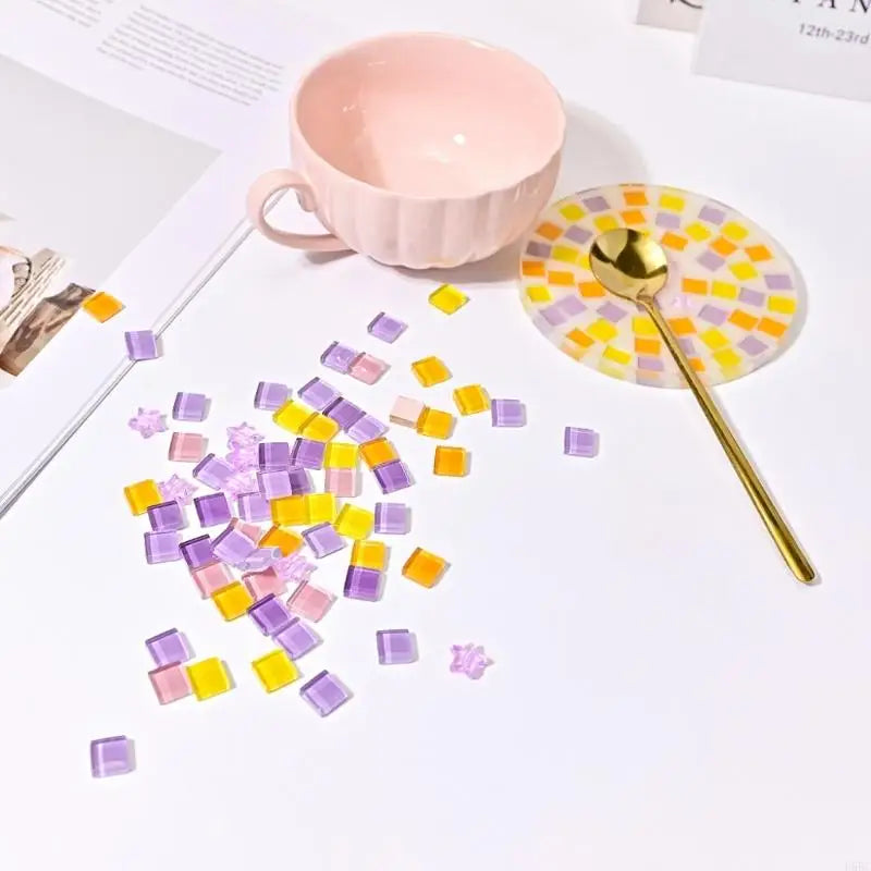 Inlaid Pattern Glass Tiles Outdoor DIY Ceramic Craft Supplies