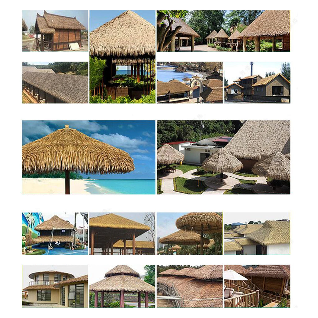 Grass Artificial Thatch Roofing for Outdoor Garden Patio Umbrella Cover 1mx50cm Straw Roof Thatch Simulation Panel Palm Thatch Zpaxo