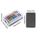 Waterproof Protection Fuse Box Holder LED Indicator 12-Way Circuit Fuse Block Negative Terminal Blade Fused Circuit Indicator Zpaxo 12 Way