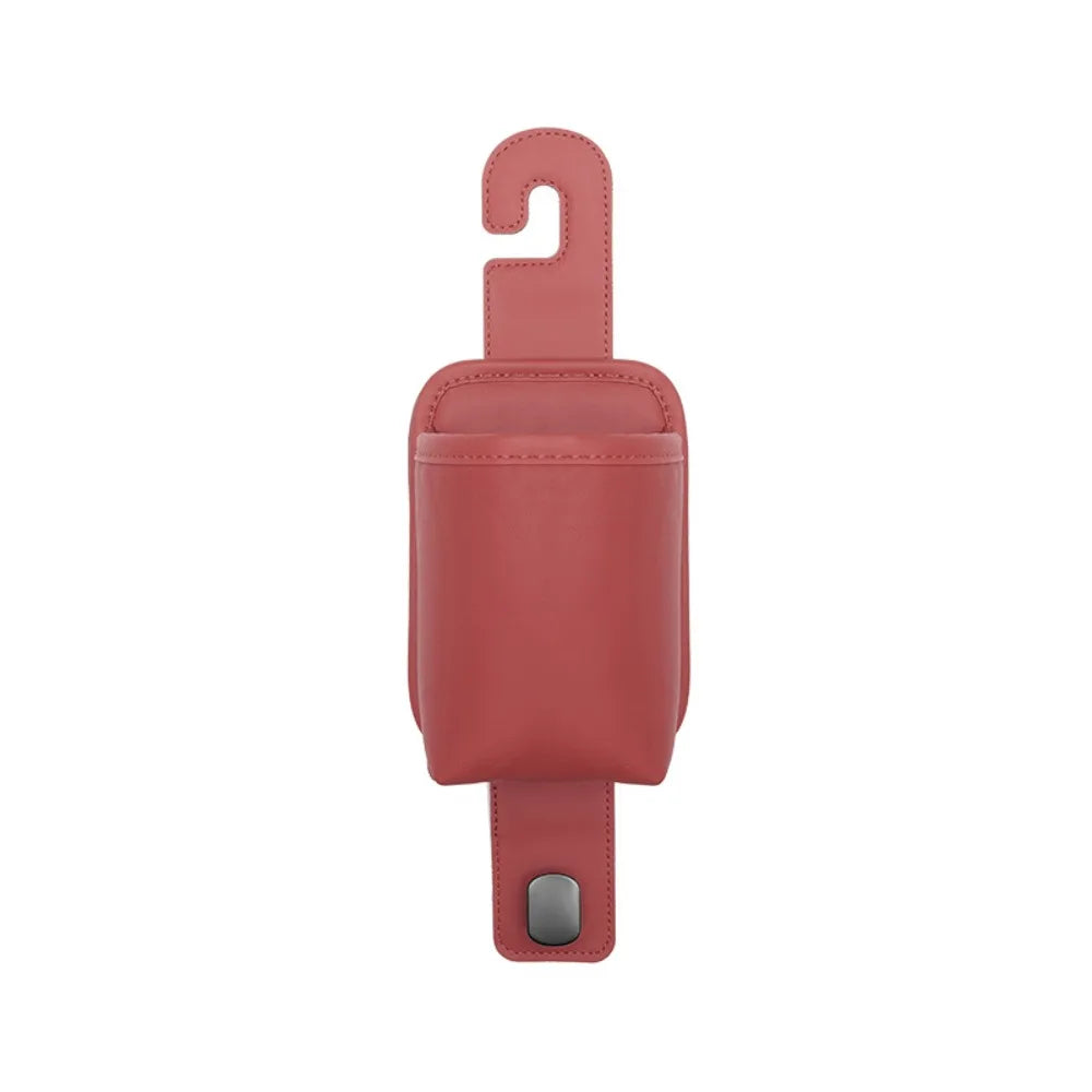 PU Leather 1 Car Seat Hook Multi-functional Metal Headrest Hanger Zpaxo Red
