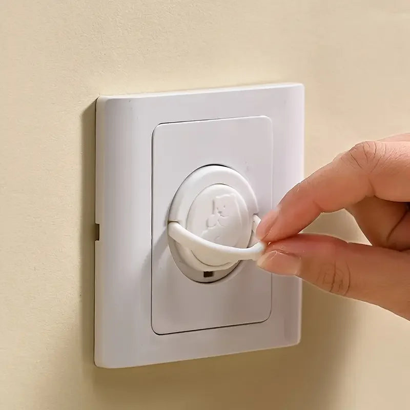 5pcs EU Childproof Socket Covers - Safety Plug Protectors with Pull Rings, Durable Outlet Guards for European Standard Sockets Zpaxo