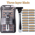 Shaver Brand New Design Men Razor Shaving Three Layer Shaver Reusable Razor Imported Blade Multi Tool Head Replace Zpaxo grey