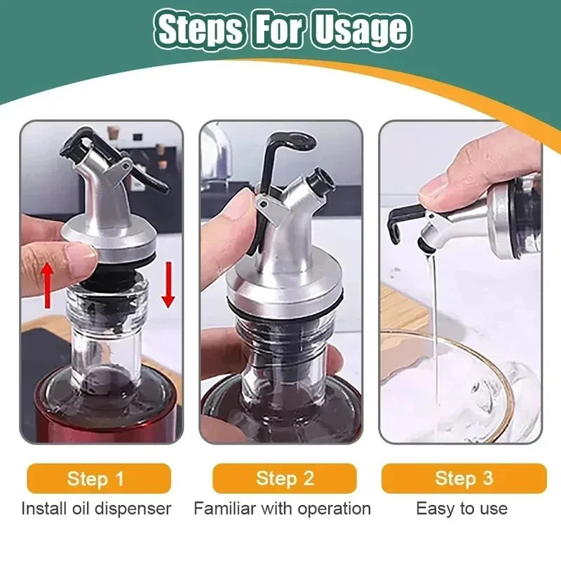 Leak-Proof Oil & Vinegar Pour Spouts – 1/2/3/4 Pack