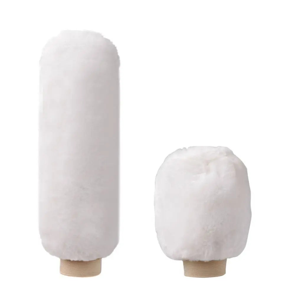 1 Pair Soft Plush Handbrake Cover Warm Thickening Car Solid Grip Zpaxo white