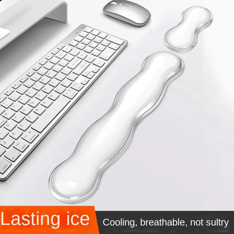 Ergonomic Mouse Pad Wrist Rest Keyboard Silicone Transparent Desktop