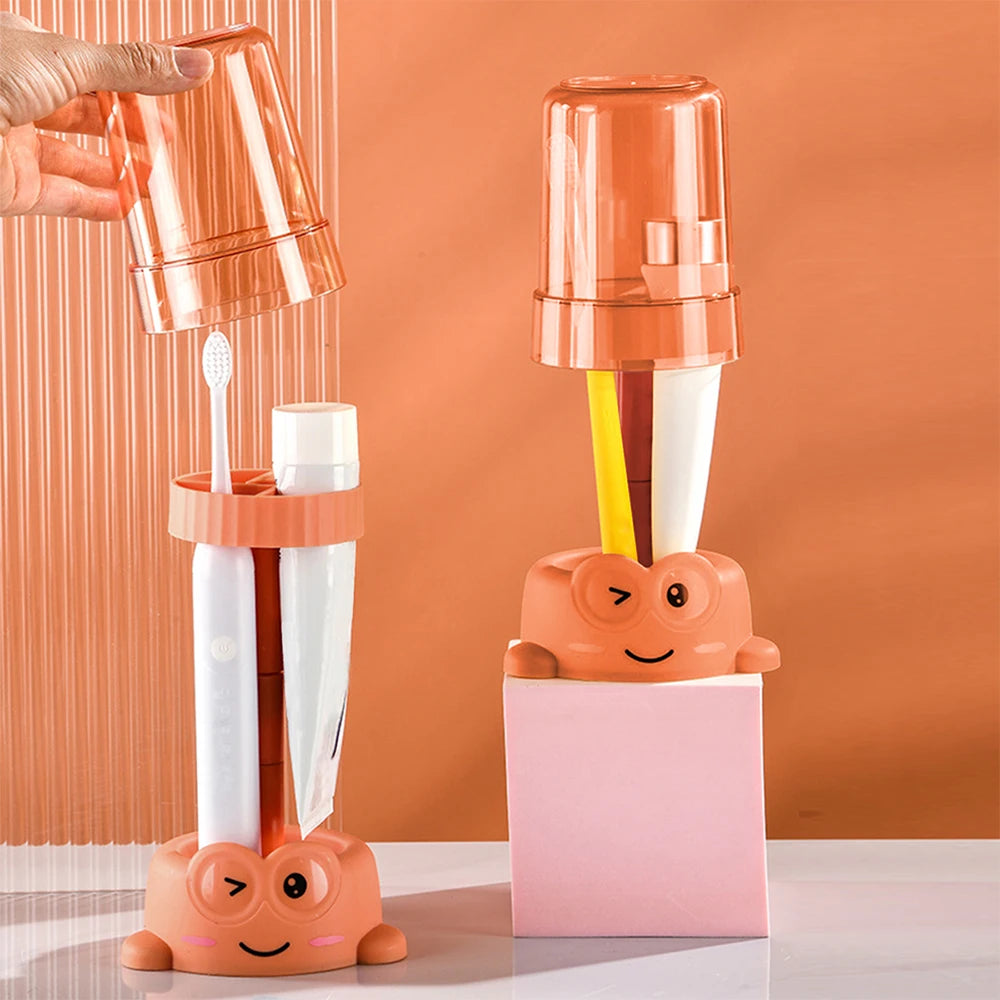 Cute Toothbrush Holder with Cup for Kids Toothpaste Toothbrush Stand for Bathroom Organizer Storage Zpaxo