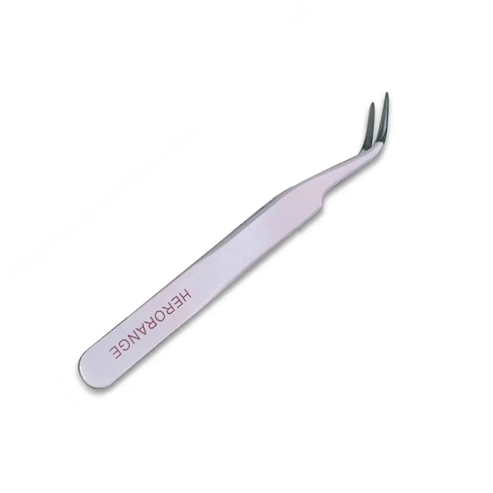 Straight Tweezers Curved Stainless Steel Lashes Applicator Purple Zpaxo