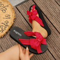 2026 Bow Tie Slippers Women Sweet Girls Flip Flops Outdoor Beach Zpaxo Red 41