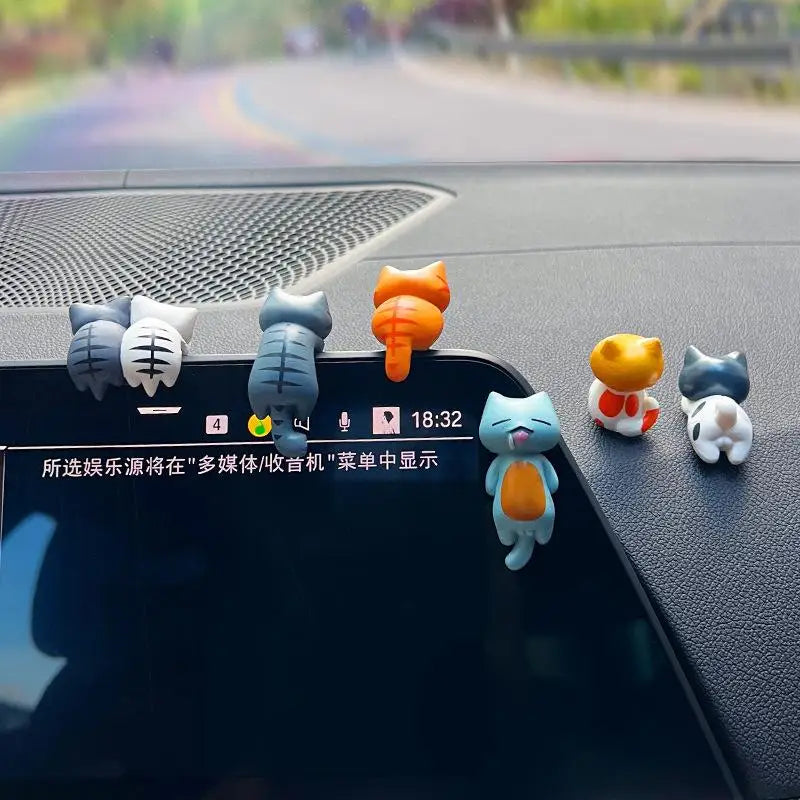 Cartoon Cat Figurines Car Dashboard Cute Miniature Accessories Zpaxo Default Title