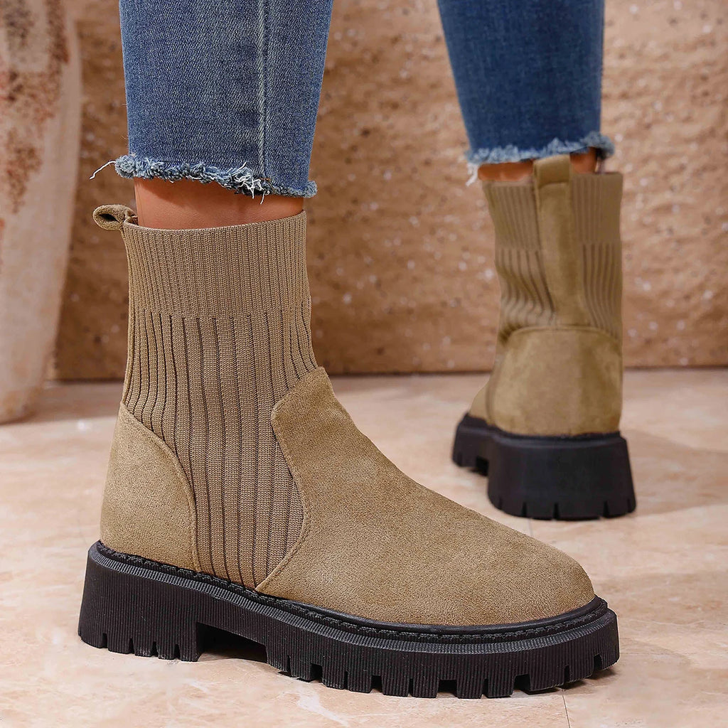 2025 New Women Boots Luxury Slip on Platform Shoes Women Comfortable Outdoor Designer Shoes Fashion Autumn Winter Ankle Boots Zpaxo