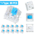 50 Pcs Blue Keyboard Switches, 3-Pin Clicky Tactile Mechanical Keyboard Switches, Complete DIY Replacement Kit with Switch Pulle Zpaxo blue-80pcs