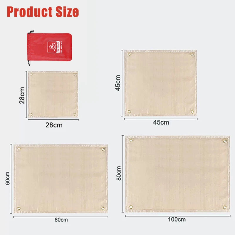 Outdoor Camping Fiberglass Mat Fireproof Cloth Picnic Barbecue