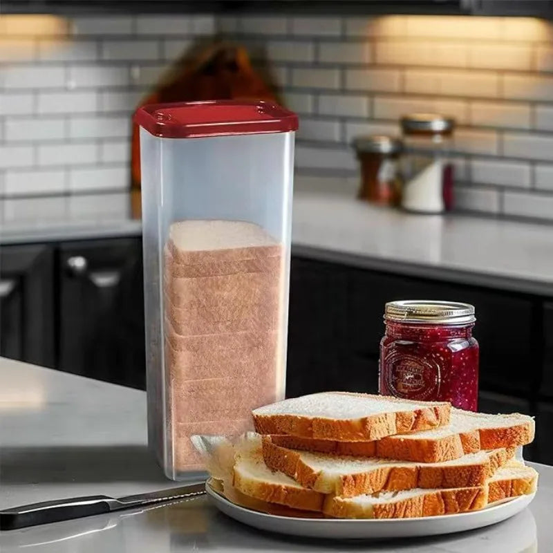Airtight Clear Bread Box with Lid – Loaf & Sandwich Keeper Bread Storage Box Zpaxo