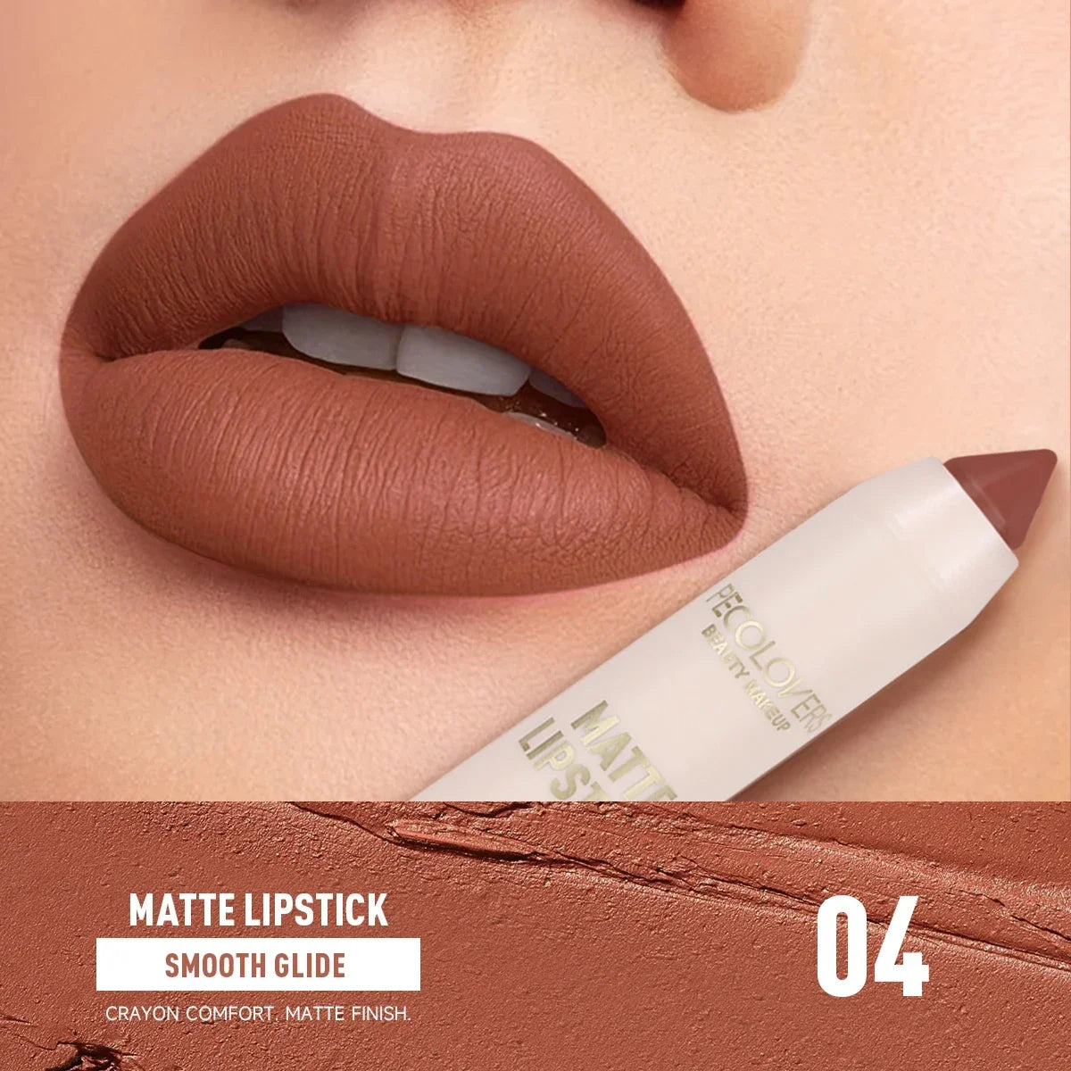 Matte Crayon Lipstick-long-lasting Easy Moisturizing Versatile Lip Zpaxo 04