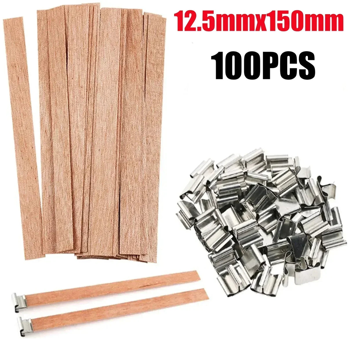 Handmade Soy Wax Candles Wooden Wicks DIY Aromatic Single Wick Design Zpaxo M-100PCS
