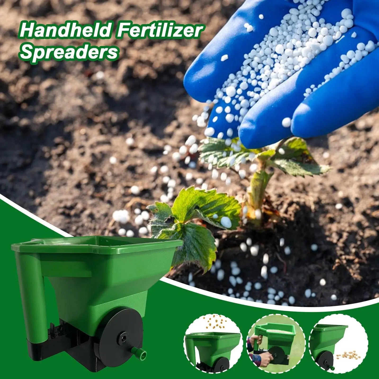 Fertilizer Spreader Handheld Portable Garden Supplies Hand Crank