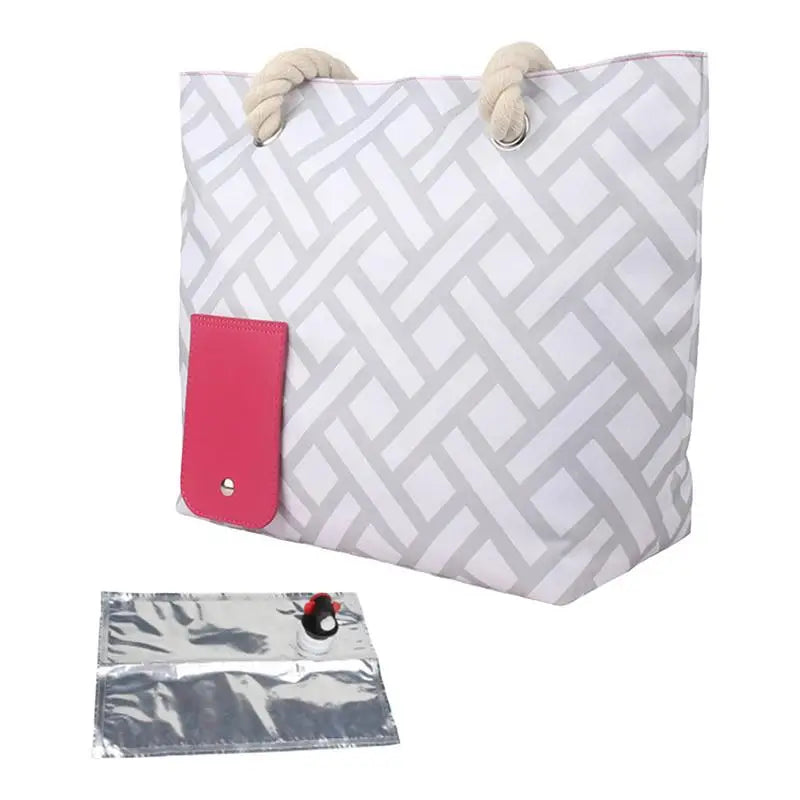 Beach Wine Purse With Hiddens Insulated Compartment Holds 2 Bottles Of Wine For Travel Insulated Cooler Bag Wine Tote Purse Zpaxo