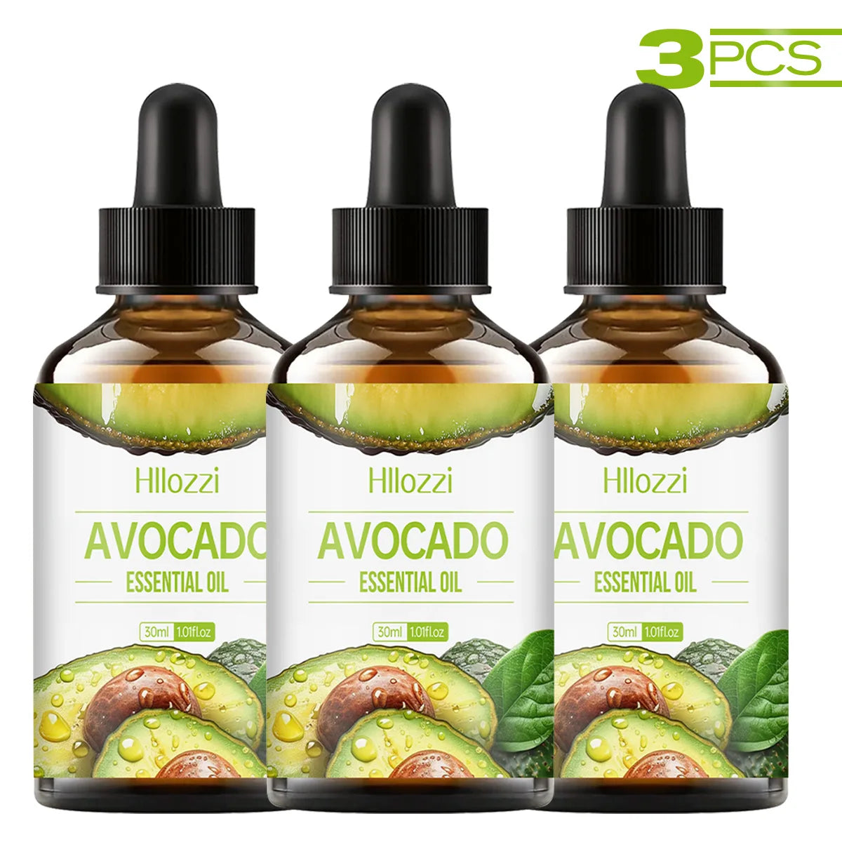 30ml avocado essential oil, skin brightening, moisturizing, hair repairing, aromatherapy, humidifier soap, multifunctional Zpaxo AVOCADO 3PCS 30ml Fruit