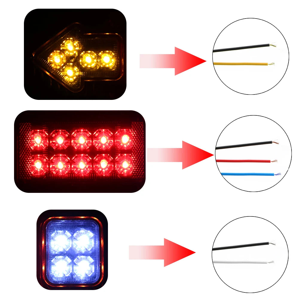 Indicator Lamp Trailer Lorries Boat Truck 19LED Tail Lights Turn
