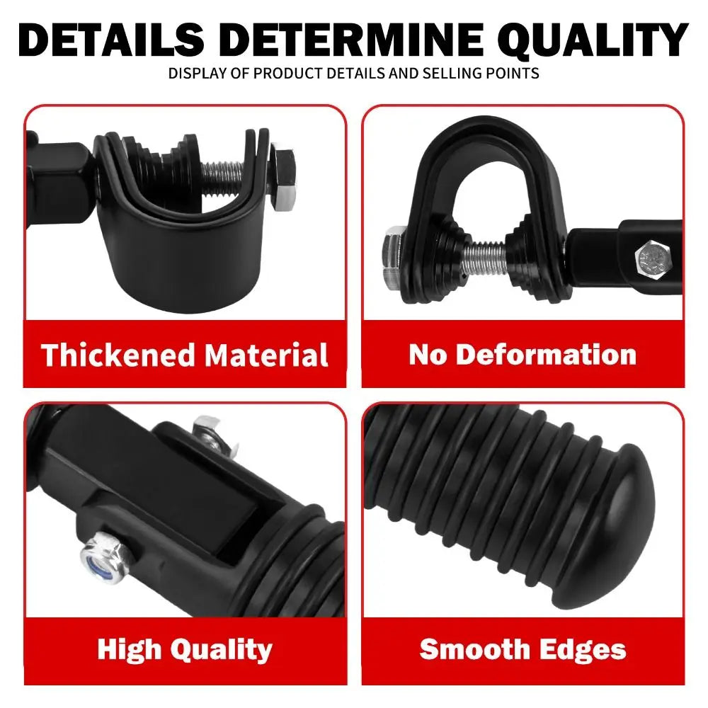 Bumper Guard Universal Motorcycle Foot Pegs Alloy Steel Rubber Zpaxo