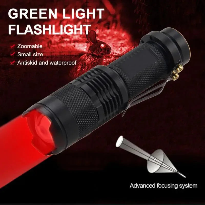 1Pcs EDC Torch Lamp Lantern LED Red Beam Light Flashlight Against Deteriorating Eyesight Powerful Tactical Hunting Flashlight Zpaxo