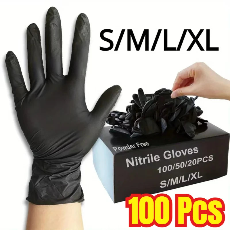 Black Xl Latex Gloves Pvc Gloves Disposable Nitrile Gloves Housework Cleaning Car Industry Gardening Cooking Tools Zpaxo