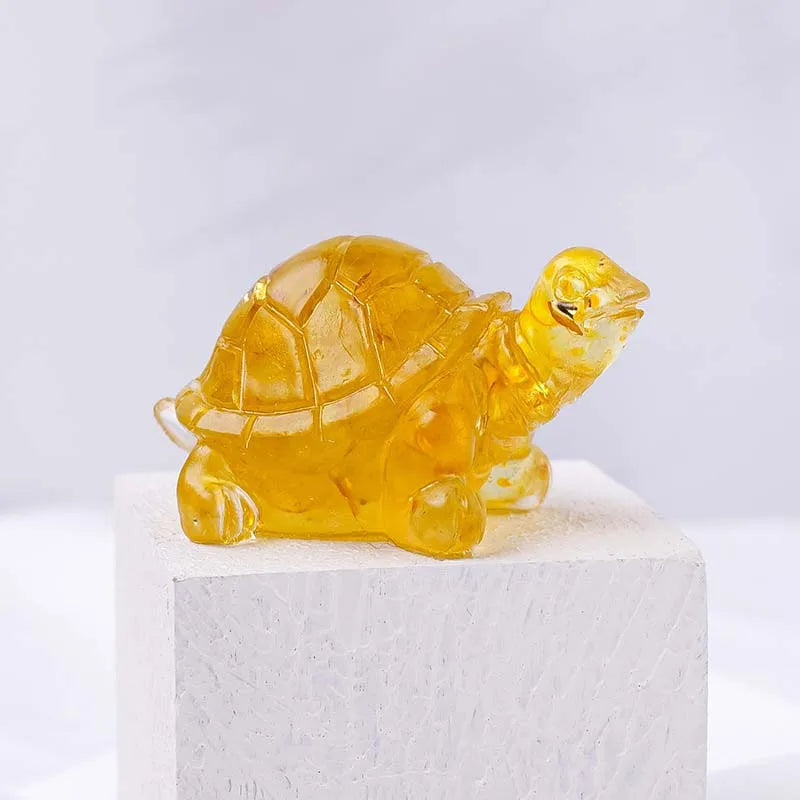 Natural Crystal Quartz Turtle Ornament – Lucky Charm Decor