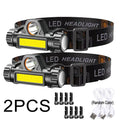 USB Rechargeable LED Headlamp – XPE COB, Magnetic & Waterproof