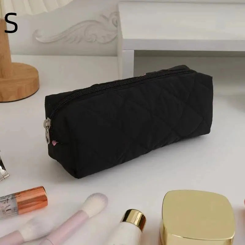 1 Black Women Portable Makeup Bag Large Capacity Bow Quilting Zpaxo S