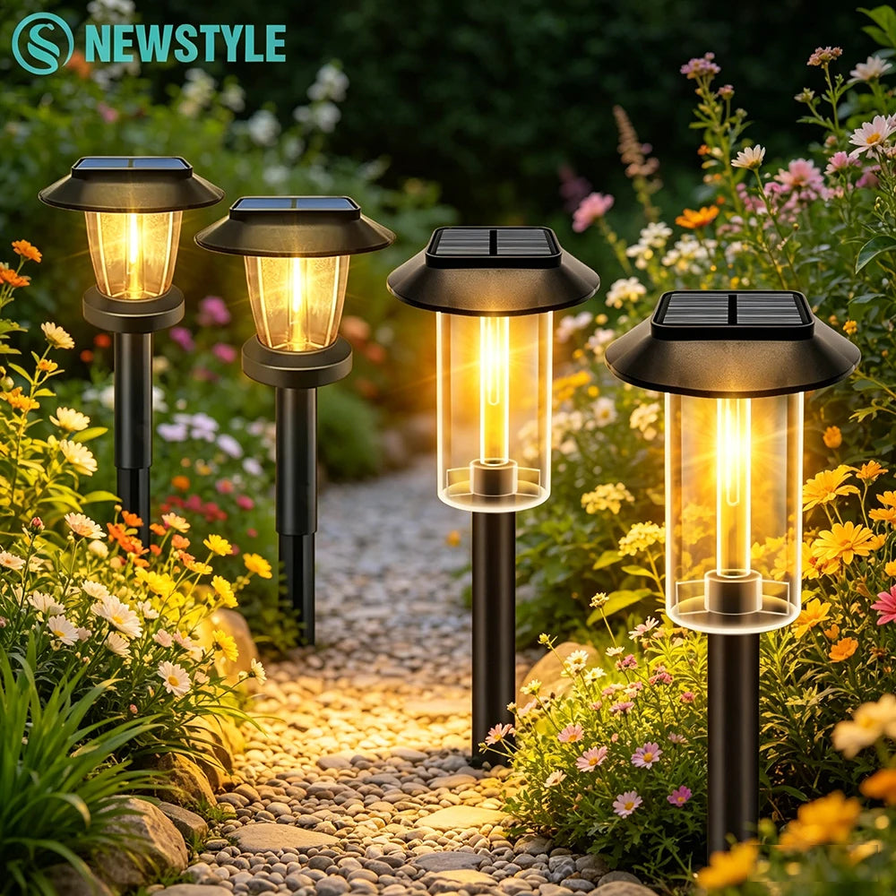 1-4PCS Bright Solar Pathway Lights Outdoor Auto On/Off Solar Powered Landscape Light Tungsten Garden Yard Lawn Walkway ﻿ Zpaxo