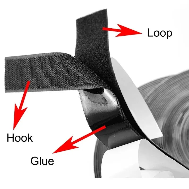 1/3/5M Strong Self-adhesive Fastener Tape Hook and Loop Magic Nylon Sticker Tape Adhesive with Glue Strap for DIY 20MM Zpaxo