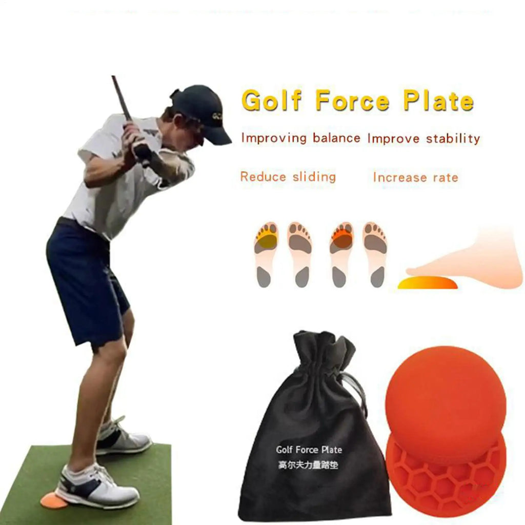 Golf Swing Pressure Plate Reusable Rubber Step Pad Training Aid