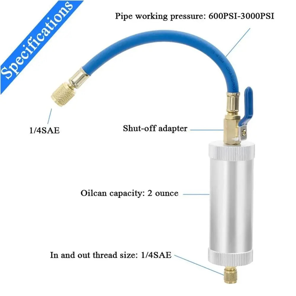 2Oz Capacity R134A Liquid Fuel Injector Convenient Sturdy Car Air Conditioner Refiller Rational Design Efficient Zpaxo