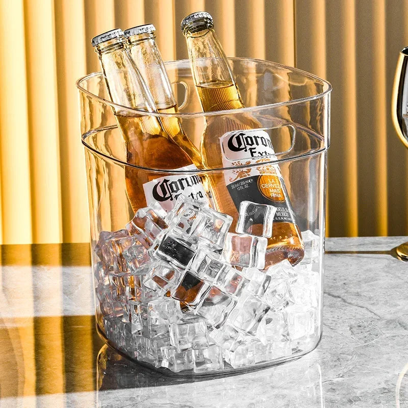 Transparent Plastic Ice Bucket – Portable Champagne Bar Bucket Ice Bucket Zpaxo