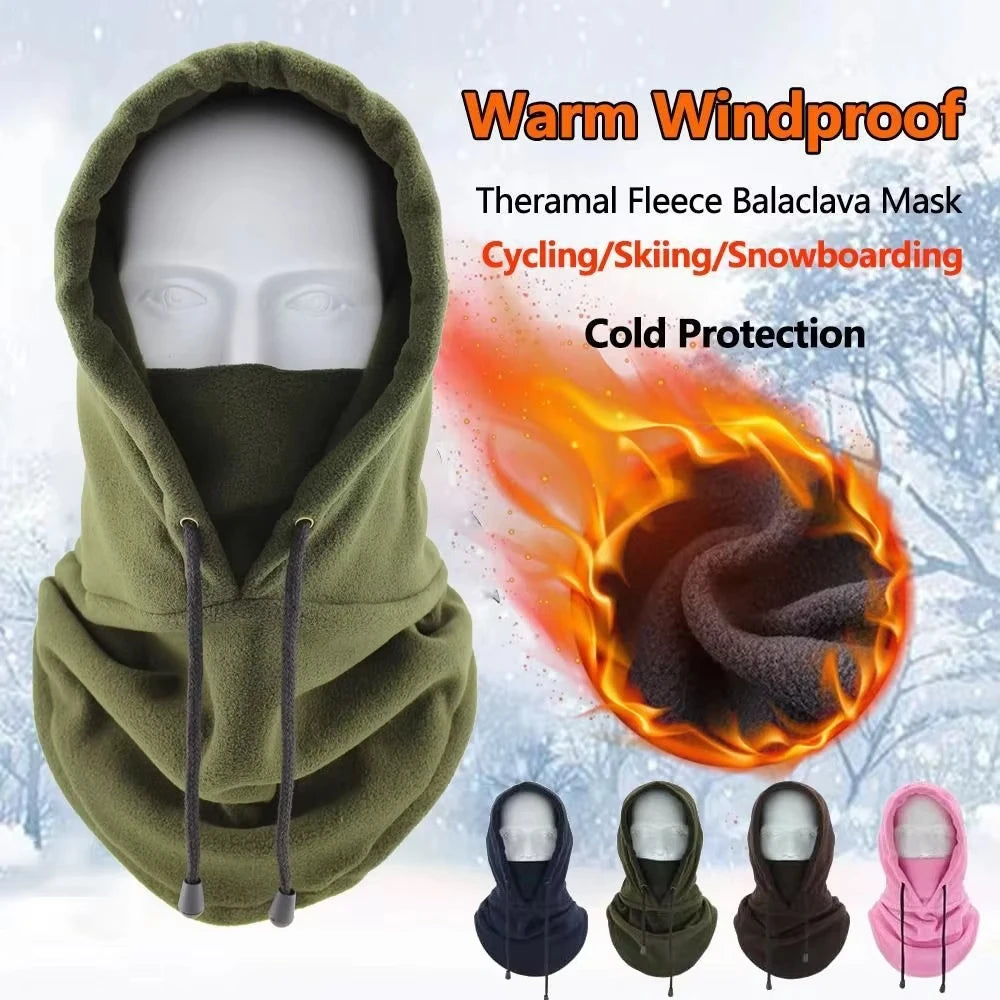 New Quality Cycling Cap Ski Balaclava Winter Windproof Cap Outdoor Hood Cap Cold Padded Hood Beanies Plush Warm Hat Polar Fleece Zpaxo